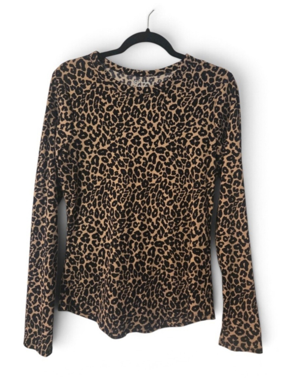 No Boundaries Leopard Print Long Sleeve Top - Brown & Black